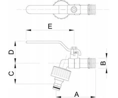 Hydroland ZAWÓR CZERP.KULOWY 3/4" Z DŁAWIKIEM I SZYBKOZŁĄCZKĄ DO WĘŻA OGRODOWEGO Z-CZ20.ZŁ // ZKC-20-R-H/ZŁ