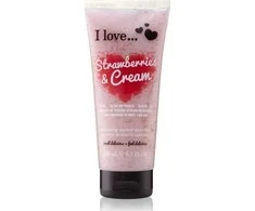 I Love Strawberries &amp; Kreminis Exfoliating Dušo želė, 200 ml