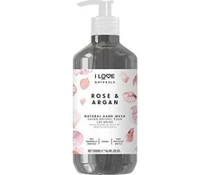 „I Love Naturals Collection“ skystas muilas rankoms su rožių ir argano skoniu, 500 ml