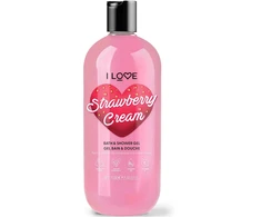 I Love Strawberries &amp; Kreminis Hydrating Dušo želė For All Skin Types, 750 ml