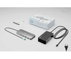 I-tec USB-C Metal Nano 3x Ekranas Docking Station 2x HDMI 1x USB-C video LAN Audio Skaitytuvas kart Maitinimas 140W + Įkroviklis 140W