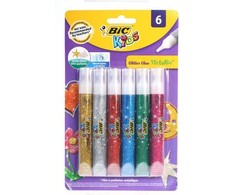 Skystieji klijai Bic Kids metalic, blizgūs, 63 g, 6 vnt