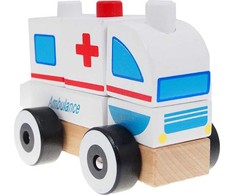 Medinis Žaislinis Automobilis - IBOX Greitosios Pagalbos Automobilis W05C012 Spalvingas