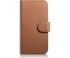 iCarer Wallet 2in1 Apple iPhone 14 Pro Max Leather atverčiamas Anti-RFID dėklas telefonui rudos spalvos (WMI14220728-BN)