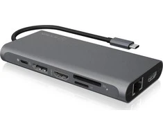 „RaidSonic ICY BOX IB-DK4050-CPD“ prijungimo stotis „12 viename“ C tipo USB dokas su PD 100 W