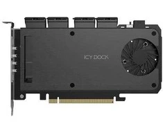 Icy Dock „IcyDock“ adapteriai 4 x M.2 NVMe SSD mobiliojo stovo adapteriai plokštėms