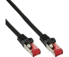 InLine 100vnt. Bulk-Pack InLine ® Lankstus kabelis, S / FTP (PiMf), Cat.6, 250MHz, PVC, CCA, juoda, 0,5 m