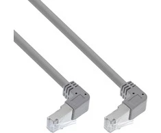 InLine ® Pajungimo kabelis, nukreiptas dviem pusėmis žemyn, S/FTP (PiMf), 6 kat., 250 MHz, PVC, varinis, pilkas, 1,1 m