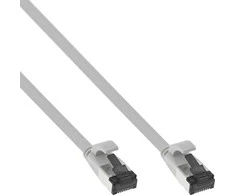 InLine ® Plokščias pleistras kabelis, U / FTP, Cat.8.1, TPE halogenas nemokamai, pilkas, 5m