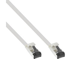 InLine ® Plokščias pleistras kabelis, U / FTP, Cat.8.1, TPE halogenas nemokamai, balta, 7,5m