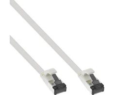 InLine ® Plokščias pleistras kabelis, U / FTP, Cat.8.1, TPE halogenas nemokamai, balta, 7,5m