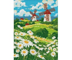 Ideyka Deimantinė mozaika be rėmo - Ramunių laukas 30x40