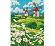 Ideyka Deimantinė mozaika be rėmo - Ramunių laukas 30x40