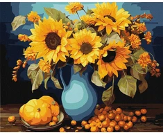 Ideyka Idėja Tapyba skaičiais su rėmeliu 40x50cm Saulėgrąžų harmonija