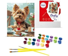 Ideyka Painting by numbers 40x50 cm KHO6629 Afternoon tea with a Yorkie AP0114