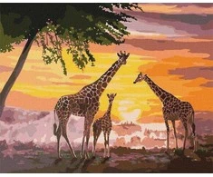 Ideyka Tapyba pagal skaičius - Šeima žirafa 40x50cm