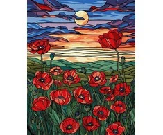 Ideyka Paveikslas pagal skaičius - Aguonų grožis 40x50cm