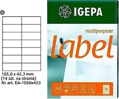 Igepa IGEPA A4 105 X 42.3 MM BALTĖ (100)