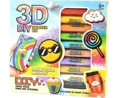 Ikasus 3D dažymo žymekliai - 10 spalvų + trafaretai