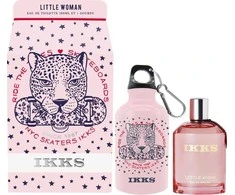 Ikks Rinkinys „Little Woman“: tualetinis vanduo moterims, 100 ml + „Little Woman GWP“ stiklinis vandens buteliukas Rožinė