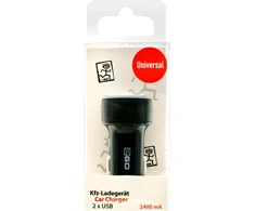 Įkroviklis 2GO 2GO Dual-USB KFZ-Ladegerät 2400mA juodas