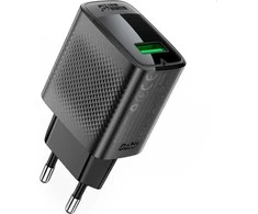 Acefast A90 įkroviklis GaN USB-A QC 18W – juodos spalvos