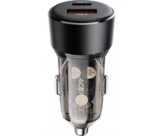 Automobilinis įkroviklis Acefast B12 60W USB-C/USB-A juodas