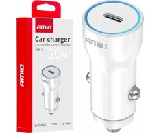 Automobilinis įkroviklis USB-C 20W 12/24V AMiO-03880