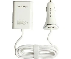 Automobilinis įkroviklis 9.6A 4xUSB High Speed ​​AWEI (C-400) baltos spalvos