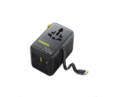 Įkroviklis Baseus Baseus EnerCore CG11 Charger Retractable 2AC+2U + 70W, Juodas