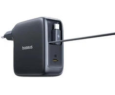 Įkroviklis Baseus EnerCore CJ21 67W su gniazdem USB-C i dwoma zwijanymi kablami USB-C - juoda