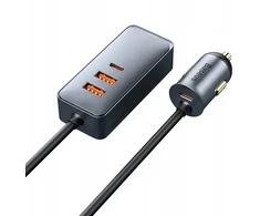 Baseus Share Together PPS Daugiaportis Greito įkrovimo Automobilinis Įkroviklis su Prailginimo Laidu 2U+2C 120W Kosminė Pilka