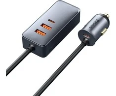 Automobilinis įkroviklis Baseus Share Together 2x USB / 2x USB Type C 120W PPS PD pilka (CCBT-A0G)