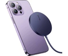Baseus Simple Mini3 magnetinis belaidis įkroviklis 15 W (dulkėta violetinė)