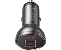 Baseus 2xUSB 4.8A automobilinis įkroviklis 24W - Pilkas