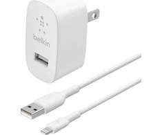 Įkroviklis Belkin Boost Charge 12W USB-A + USB-A iki Lightning kabelis 1,0m baltas