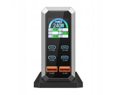 „Blitzwolf BW-S31“ 2xUSB-A, 4xUSB-C, PD, 240 W tinklo įkroviklis.
