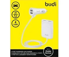 Budi - 4 USB automobilinis įkroviklis (2 USB prievadai naudojami automobilio gale)