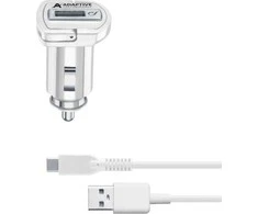 Ja Micro As Cellular Line AUTOMOBILINIO ĮKROVIMO RINKINYS SAMSUNG 15W TYPE-C Baltas