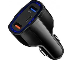Automobilinis įkroviklis PLS34E QC 3.0 USB-C 2xUSB