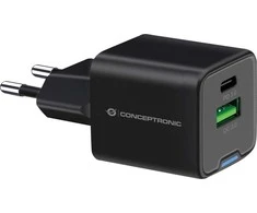 Įkroviklis Conceptronic CONCEPTRONIC Ladegerät 2Port 20W,1xUSB-C,1xUSB-A 1.5m sw