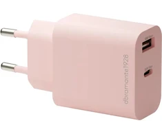 Įkroviklis dbramante dbramante1928 re-charge - 20 W - 2 išvesties prievadai (USB-C, USB) - rožinė - Europa (CH18EUPI7201)