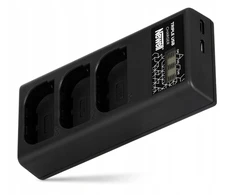 Įkroviklis - Newell CD-USB-C Trijų Kanalų Įkroviklis Canon LP-E6 Baterijoms USB-C, Micro USB, Juodas