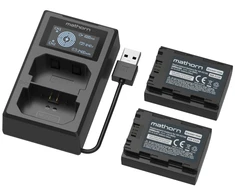 Įkroviklis do aparatu Mathorn Rinkinys zasilający Power Kit 2x Bateria MB-E220 Essential + Įkroviklis MBC-D220 su LCD (zamiennik Sony NP-FZ100) (MBS-E220)