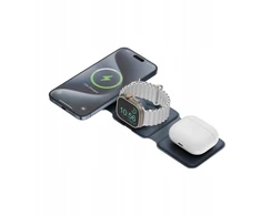 Įkroviklis Energea Įkroviklis indukcinė Bazic GoMag Trio Plus składana 3w1 15W Fast Charging MagSafe tamsiai mėlyna