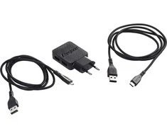 Energizer HardCase – 2x USB-A 12W maitinimo įkroviklis + USB-C ir mikro USB laidas (juodas)