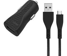 „Energizer HardCase“ – USB-A 1A automobilinis įkroviklis + „Micro USB“ laidas (juodas)