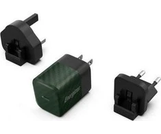 Energizer Ultimate – kelių kištukų ES / JK / JAV GaN 20 W PD tinklo įkroviklis (žalias)