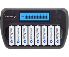 everActive 1-8 AA/AAA elementų kroviklis su LCD ekranu