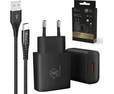 Extralink Smart Life USB Type-A į Type-C kabelis 200cm + 12W įkroviklis, juodas